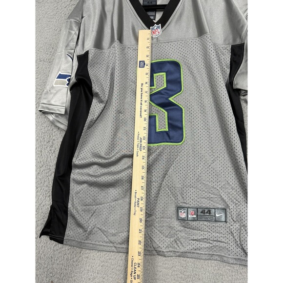 Seattle Seahawks Jersey Mens 44 Gray NFL Football Russell Wilson Nike On Field - Picture 16 of 16